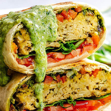 High Protein Stacked Falafel Wraps from the meal plan